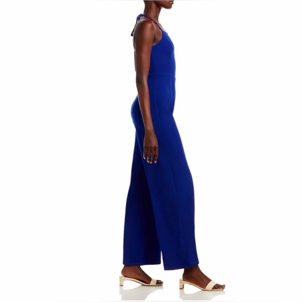 Aqua Halter Wide Leg Jumpsuit - Picture 3 of 7